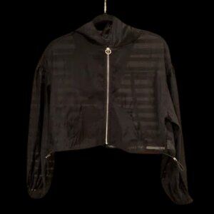 Black Illusion Silky Hoodie Jacket Size S